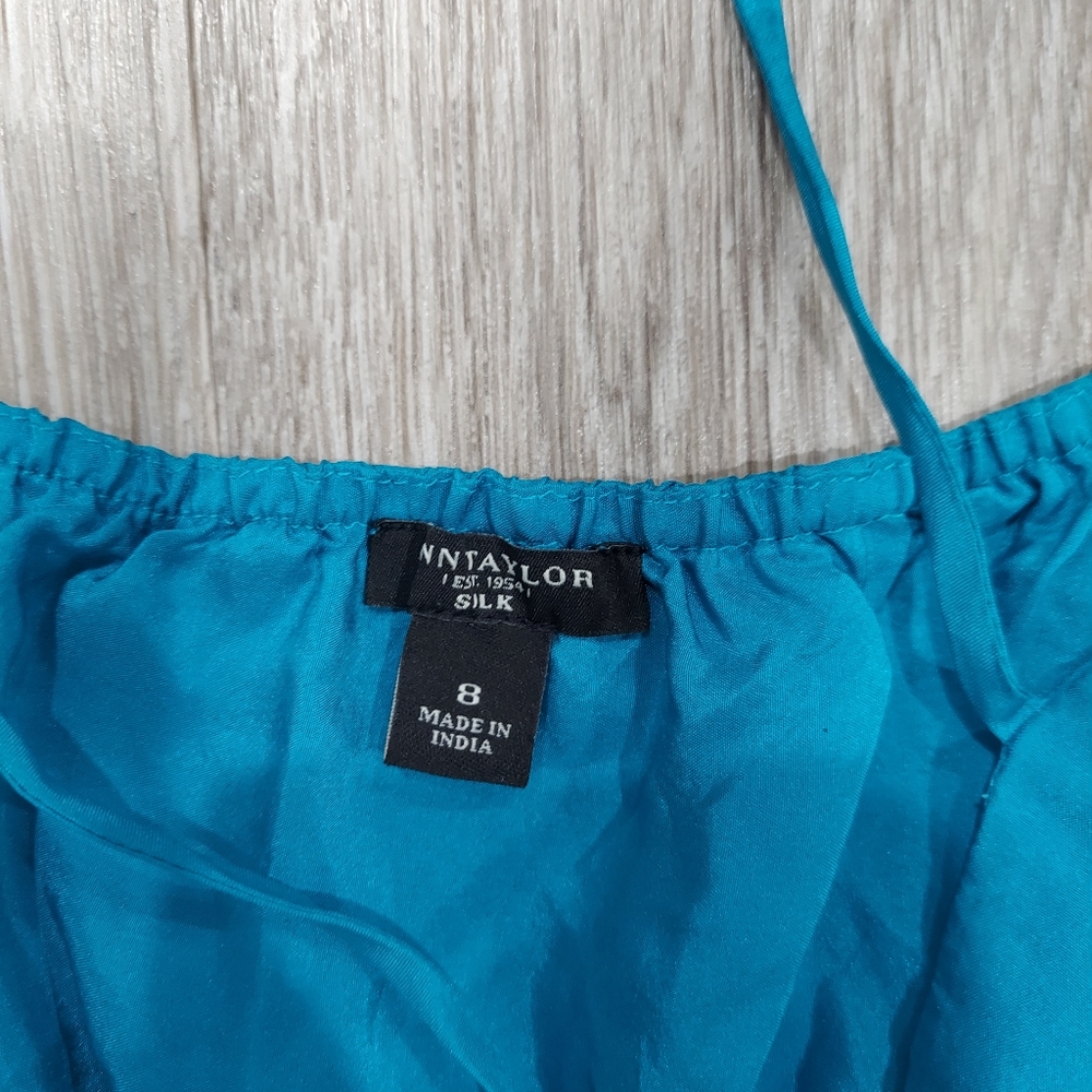 Ann Taylor Silk Blue Tiered Maxi Dress - Picture 5 of 7